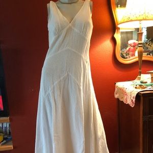 J Crew white lace midi dress